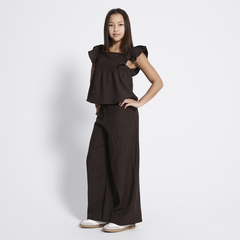 Smock frill top "Irina" Brown